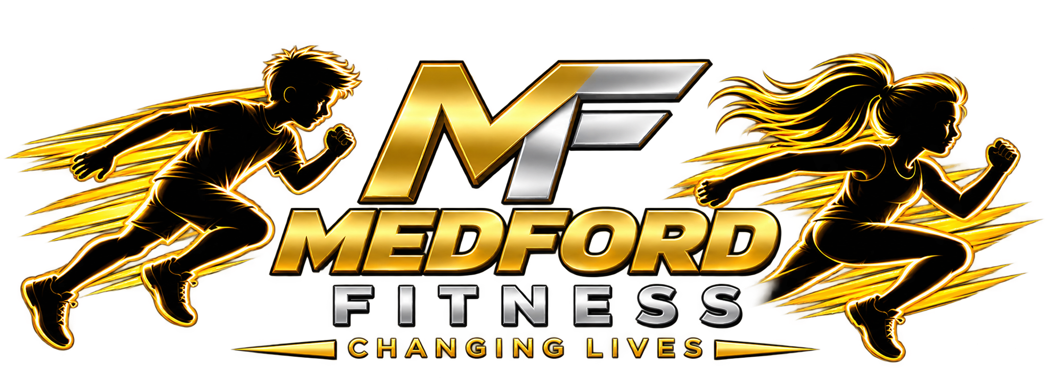 Metallic MF Medford Fitness Logo